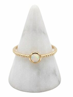 New Woman’s Pink Fire Opal 9k Gold Classy Boho Vintage Style Ring Size: 7